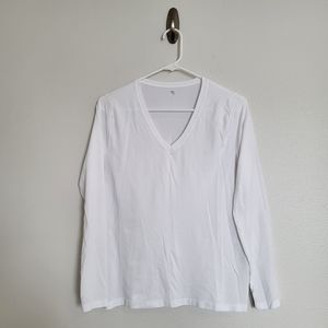 Fabletics Feather Tech Long-Sleeve Top, Classic White